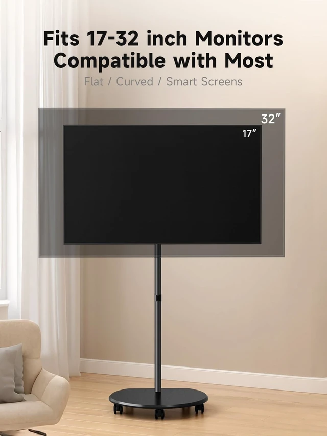 Alt view image 3 of 5 - suptek Mobile Desk Workstation with Monitor Mount for up to 32" Screen