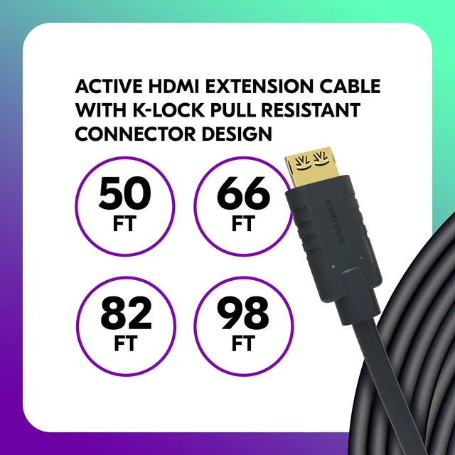 Alt view image 2 of 5 - Kramer Active High-Speed HDMI Cable CA-HM-82, 82 ft, 4K@60Hz, HDMI to HDMI