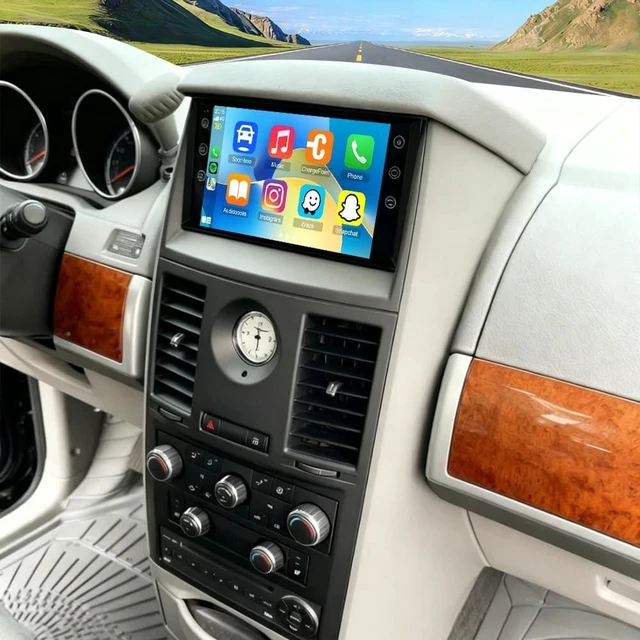 Main image of Double Din Car Stereo Radio for 2007 2008 2009 2010 Chrysler Town & Country with Wireless Carplay Android Auto 7IN Touchscreen for Chrysler Town & Country Car Stereo GPS WiFi FM DSP SWC-2+64G
