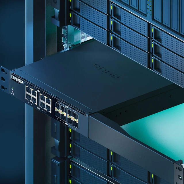 Alt view image 2 of 5 - QNAP QSW-M3216R-8S8T-US 16-Port Half-Width Rackmount 10GbE Switch