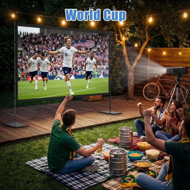 Alt view image 2 of 5 - ACSTAB Outdoor Projector Screen with Stand - 120 Inch Portable Projector Screen Outdoor Indoor Projection Screens 16:9 4K HD Movie Screens with Carry Bag Can Enjoy Home Theater Projection Screens