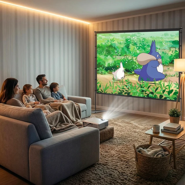 Alt view image 3 of 5 - ACSTAB Outdoor Projector Screen with Stand - 120 Inch Portable Projector Screen Outdoor Indoor Projection Screens 16:9 4K HD Movie Screens with Carry Bag Can Enjoy Home Theater Projection Screens