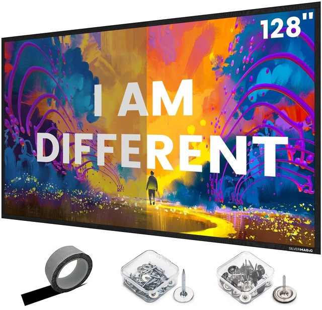 Main image of High gain Projector Screen Material - for DIY Frame or Wall Mounted - 2.6X Brightness and High Contrast 30% ALR - 128 inch 2.35:1 White Screen - by SilverMagic