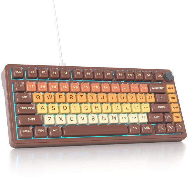 Main image of surmen 75% Brown Wireless Mechanical Keyboard Tri-Mode for PC/Laptop