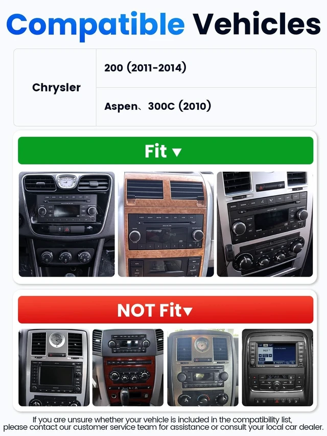Alt view image 2 of 5 - Alltotive 7" Car Stereo for Chrysler Aspen 300C (2010) 200 (2011-2014)