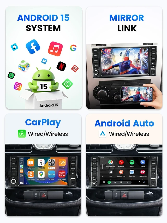 Alt view image 4 of 5 - Alltotive 7" Car Stereo for Chrysler Aspen 300C (2010) 200 (2011-2014)