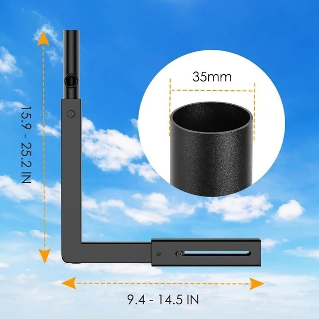 Alt view image 2 of 2 - Adjustable for starlink gen 3 wall Mount, Heavy-Duty Carbon Steel Compatible with starlink mounting kit for Metal roof, Telescoping Long Wall Bracket for starlink Standard 4 V4, Includes Pipe Adapter