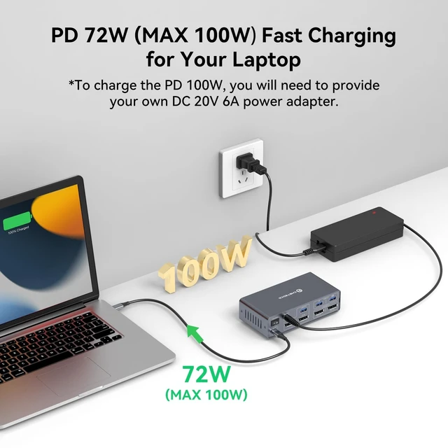 Alt view image 5 of 5 - USB C & Displayport KVM Switch 2 Monitors Laptop & Desktop Docking Station