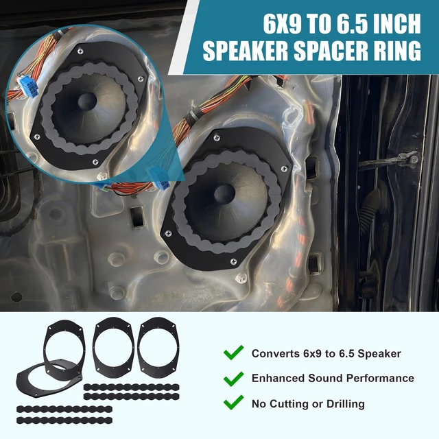 Alt view image 4 of 5 - Gulfmew 6x9 to 6.5 Speaker Adapter Spacer with Foam Strips, 4 Set