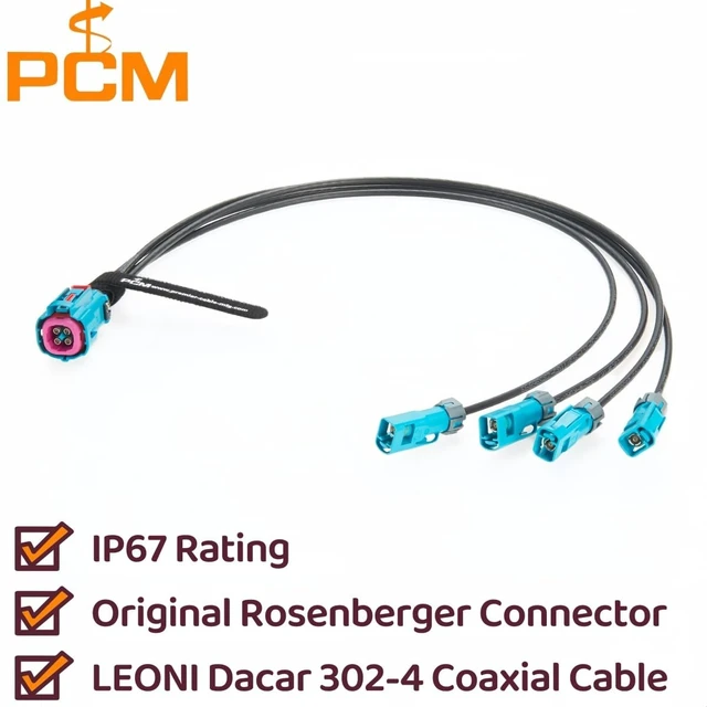 Alt view image 2 of 5 - Rosenberger Quad HFM Mini FAKRA Z Code Female to FAKRA Female Cable IP67 Waterproof Automotive RF Coaxial Harness AMK14K-1M4Z5-Z, 59Z163-003-Z (0.5M/1.64FT)