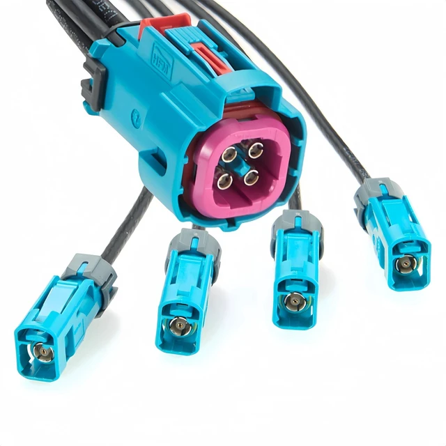 Main image of Rosenberger Quad HFM Mini FAKRA Z Code Female to FAKRA Female Cable IP67 Waterproof Automotive RF Coaxial Harness AMK14K-1M4Z5-Z, 59Z163-003-Z (0.5M/1.64FT)
