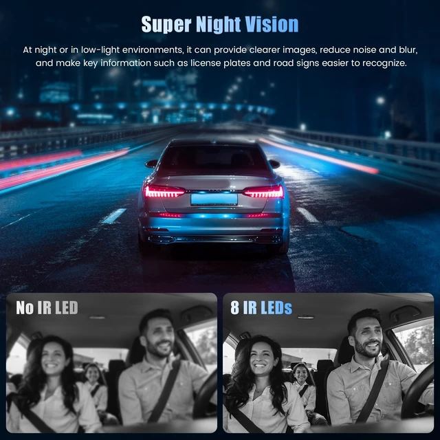 Alt view image 5 of 5 - Inefala 4K Triple Dash Cam Front and Rear Inside, 3 Channel Car Camera