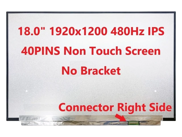 Alt view image 3 of 5 - Fullcom New Replacement Screen (Non Touch) 18.0" IPS (No Brackets) N180JME-GAA 480HZ WUXGA 1920x1200 40Pin for Dell DP/N DPN WXFYX 0WXFYX OWXFYX for Laptop/Display/Screen/LCD Application