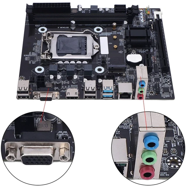 Alt view image 5 of 5 - VBESTLIFE H81 Gaming Motherboard, LGA 1150 Socket M ATX DDR3 16GB RAM for Core i3 i5 i7 4th Gen E3 V3 Celeron G Series, M.2 NVMe NGFF SATA 3.0 6Gbs PCIE x16