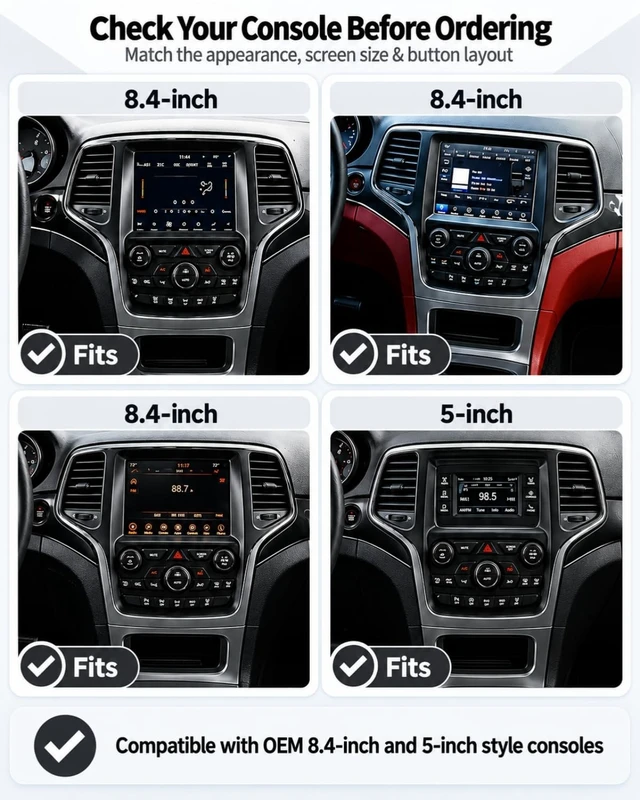 Alt view image 2 of 5 - 12.95" Car Radio Stereo Upgrade for Grand Cherokee 2014-2022,Wireless CarPlay Android Auto,Android 13 Head Unit with WiFi SWC GPS 1080P Backup Camera 4+64GB