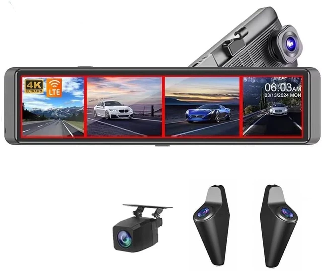 Main image of EKLEVA 11.26 Inch Mirror Dash Cam, 4K Ultra HD, 4 Channel Recording with WiFi, Night Vision, ADAS BSD System,Supports SD Card Expansion