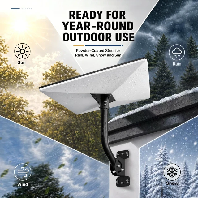 Alt view image 5 of 5 - Starlink Mount for Standard 4/4X/Gen 3, Heavy Duty 360 Adjustable Starlink Roof Mount, Windproof Starlink Wall Mount with Adapter, All-in-One Starlink Mounting Kit Compatible with V3/V4 Standard Dish