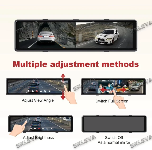 Alt view image 5 of 5 - EKLEVA 11.26 Inch Mirror Dash Cam, 4K Ultra HD, 4 Channel Recording with WiFi, Night Vision, ADAS BSD System,Supports SD Card Expansion