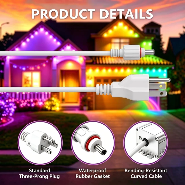 Alt view image 4 of 5 - 36V 2A Power Adapter Charge for Govee Permanent Outdoor Light 2/Pro/Elite