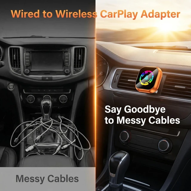 Alt view image 3 of 5 - 2-in-1 Wireless CarPlay Adapter for iPhone & Android Auto, Converts Wired to Wireless CarPlay in 5 Sec, Plug & Play No App Needed, Auto-Reconnect, Mini Dongle for 1000+ Cars iOS 10+ Andr