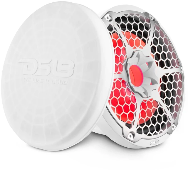 Main image of DS18 NXL-12SUB/WH Hydro 12" Marine Audio Subwoofer 700 Watts Max 350 Watts RMS 4 Ohms with Integrated RGB Lights and Cover - Weatherproof Bass - IP65 Marine Grade - 1 Speaker