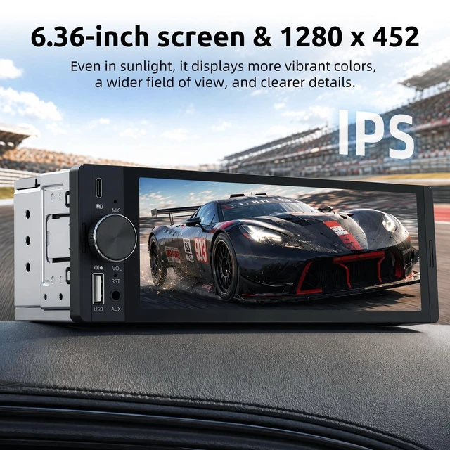 Alt view image 4 of 5 - ESSGOO Single Din Radio Car Stereo with Wireless CarPlay & Android Auto