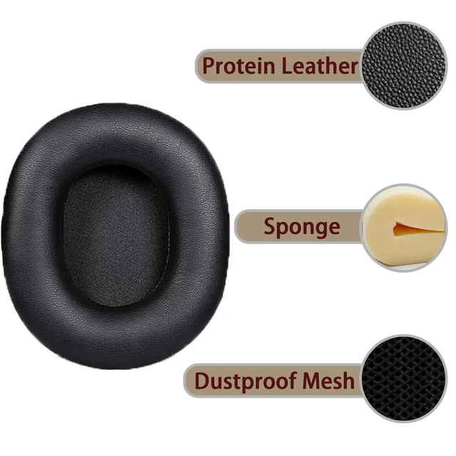 Alt view image 3 of 5 - Earpads+Headband Kit for ATH M50/M50X/M50XWH/M50XBT/M50XBT2/M50S/LE-Black