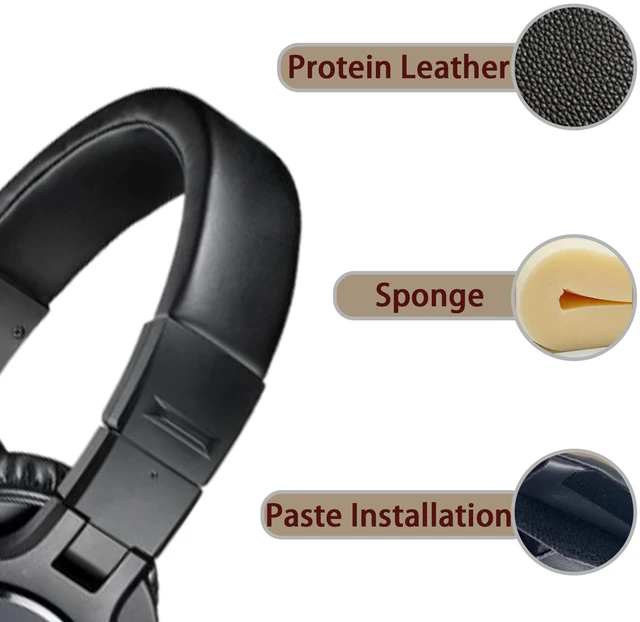 Alt view image 4 of 5 - Earpads+Headband Kit for ATH M50/M50X/M50XWH/M50XBT/M50XBT2/M50S/LE-Black