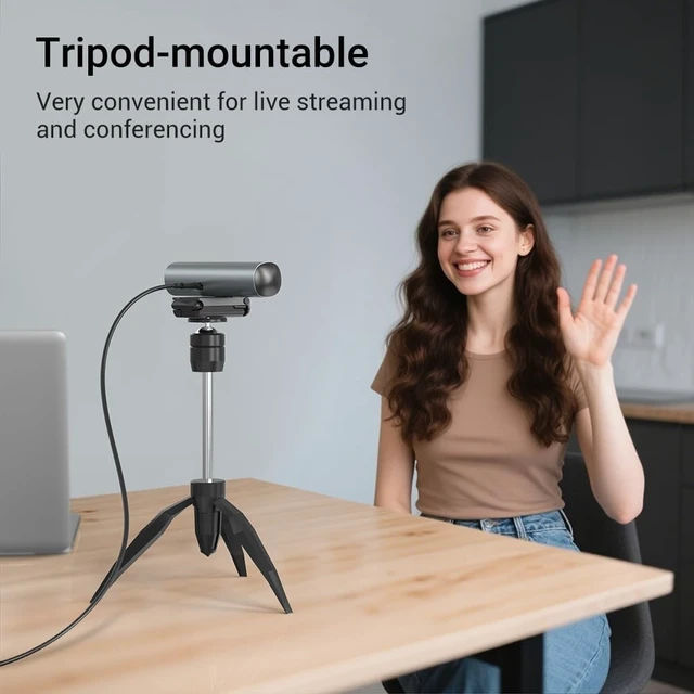 Alt view image 5 of 5 - 5MP Webcam for PC, 2K HD Camera with Privacy Cover, 78 FOV Auto-Focus & Dual Noise-Reducing Mic, Plug&Play USB Webcam for Streaming, Conferencing, Zoom, Skype, Teams