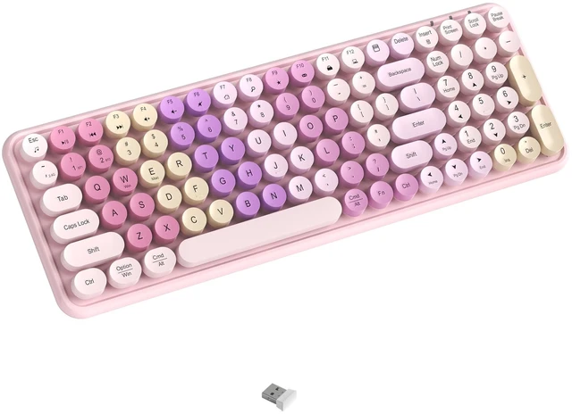 Main image of COVEVA Colorful Wireless Bluetooth Keyboard (Rainbow Pink)
