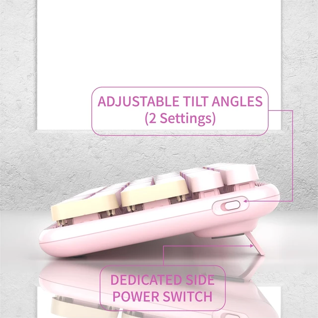 Alt view image 4 of 5 - COVEVA Colorful Wireless Bluetooth Keyboard (Rainbow Pink)