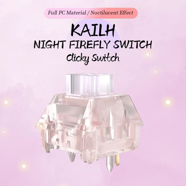 Alt view image 2 of 5 - KAILH Official Store Night Firefly Clicky Switch with Fluorescent Glow 80 Million Clicks, 50gf Conduction Force, 3.6mm Total Travel, Full PC Transparent Housing for Custom Keyboard (90)