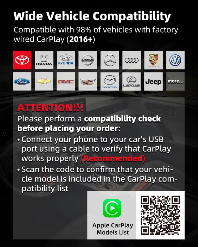 Alt view image 2 of 5 - Wireless CarPlay Adapter for Apple iPhone 2026 Upgraded - MiniCube
