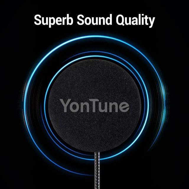 Alt view image 4 of 5 - Yontune Motorcycle Helmet Bluetooth Headset, Motorcycle Helmet Speakers with 2 Type Mics, Hands Free Call/Music/IPX5/Noise Cancellation/Wake Up Siri,C2