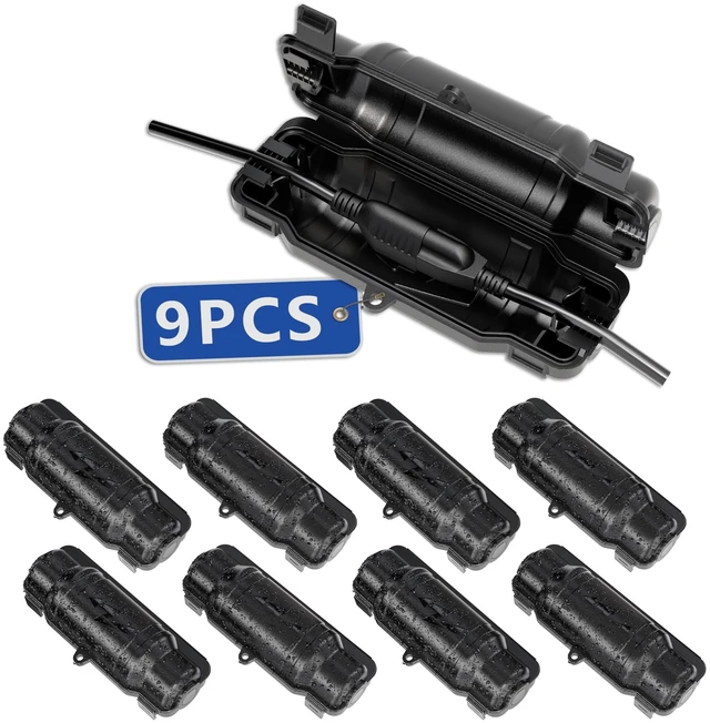 Main image of cismorvex 9 Pack Outdoor Extension Cord Safety Cover, Waterproof, Black