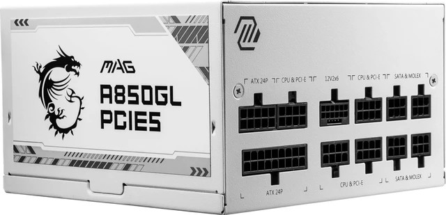 Alt view image 5 of 5 - MSI MAG A850 GL PCIE5 WHITE 80PLUS GOLD ATX3.0/PCIE5.0 850W PC MAG A850GL PCIE5 WHITE PS1368