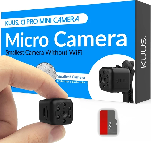 Main image of KUUS. 0.9 inch Hidden Camera, Micro Spy Camera, Small Camera, Hidden Cameras for Home. Miniature Train spy cam. Night Vision Motion Detection ^^ Includes 32GB TF Card! ^^ NO APP! No Wi-Fi C1PRO