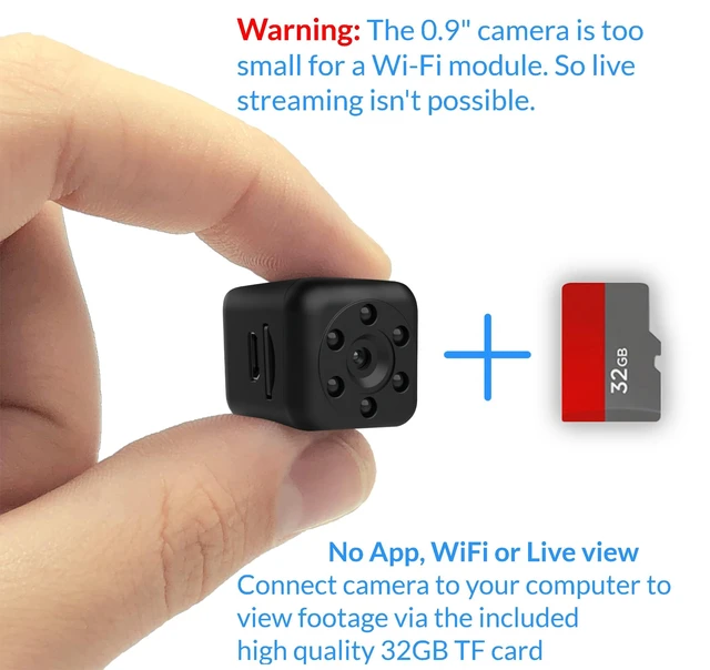 Alt view image 5 of 5 - KUUS. 0.9 inch Hidden Camera, Micro Spy Camera, Small Camera, Hidden Cameras for Home. Miniature Train spy cam. Night Vision Motion Detection ^^ Includes 32GB TF Card! ^^ NO APP! No Wi-Fi C1PRO