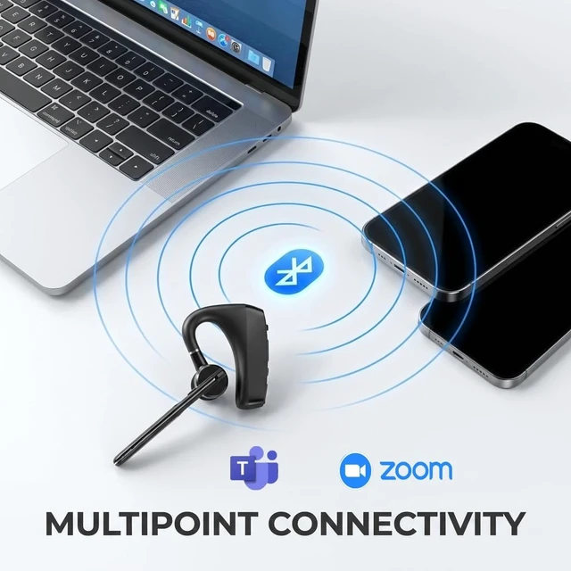 Alt view image 5 of 5 - NVAHVA Bluetooth Headset Wireless Headphone Hook Earbud with Mic USB Dongle