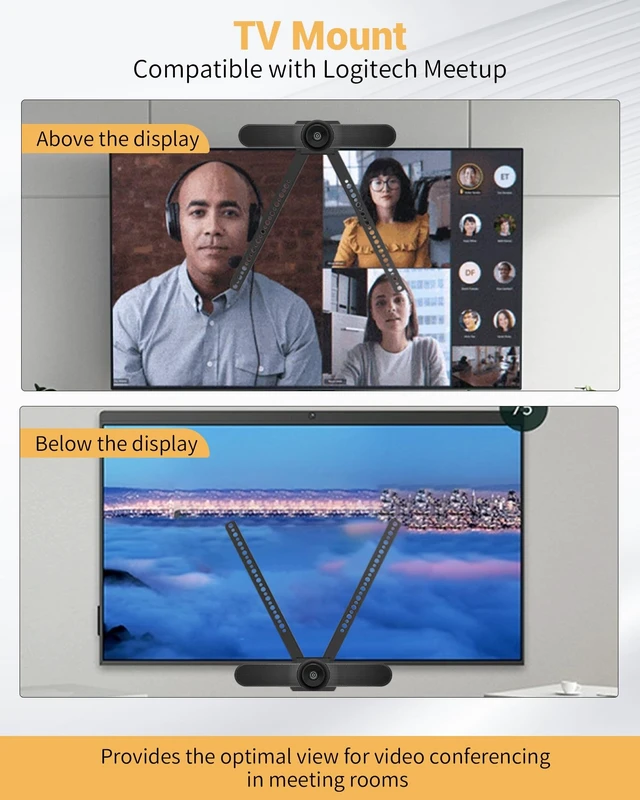 Alt view image 3 of 5 - TV Mount Compatible with Logitech MeetUp HD Video and Audio Conferencing