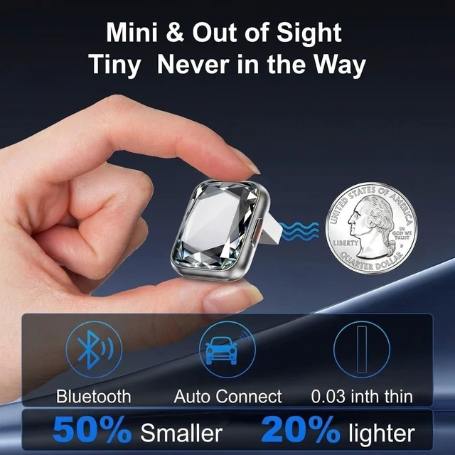 Alt view image 4 of 5 - Cloud-LINK Diamond 2in1 Wireless CarPlay Adapter for Apple & Android Auto