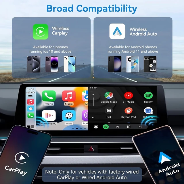 Alt view image 2 of 5 - Cloud-LINK Diamond 2in1 Wireless CarPlay Adapter for Apple & Android Auto