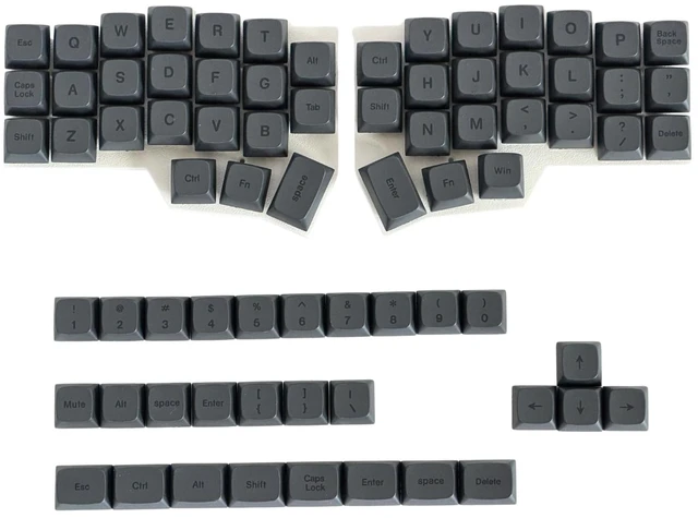 Main image of 72 Keys XDA Profile PBT Keycaps for Split Ergonomic Keyboards (Black)