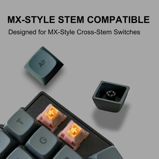 Alt view image 4 of 5 - 72 Keys XDA Profile PBT Keycaps for Split Ergonomic Keyboards (Black)