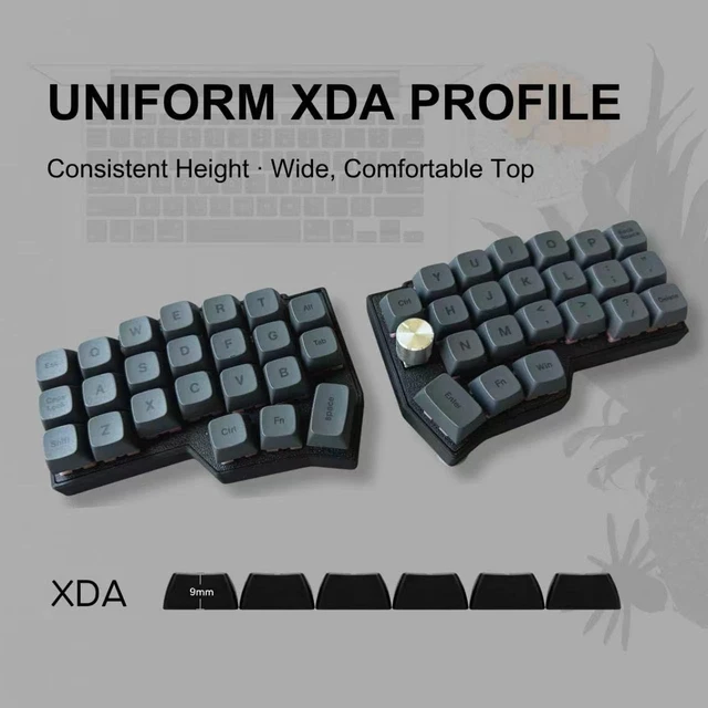 Alt view image 5 of 5 - 72 Keys XDA Profile PBT Keycaps for Split Ergonomic Keyboards (Black)