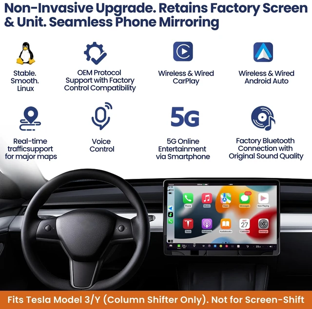 Alt view image 2 of 5 - Wireless CarPlay & Android Auto Connectivity Module for Tesla Model 3/Y