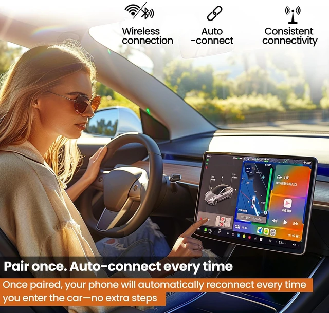 Alt view image 4 of 5 - Wireless CarPlay & Android Auto Connectivity Module for Tesla Model 3/Y