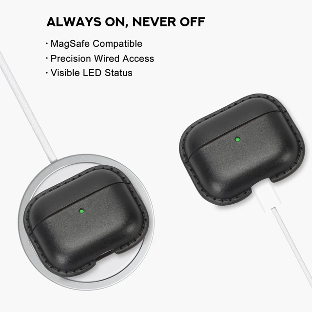 Alt view image 4 of 5 - JusBumio Leather Case Compatible with AirPods Pro 3 (2025 Release)