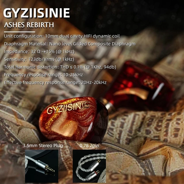 Alt view image 2 of 5 - GYZIISINIE IEM 10mm Dynamic Driver in-Ear Monitors, Wired Earphones with Mic, Type-C Interface, Ideal for Music, Gaming and Sports.(Type-C with Microphone)