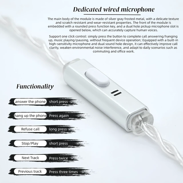 Alt view image 3 of 5 - GYZIISINIE IEM 10mm Dynamic Driver in-Ear Monitors, Wired Earphones with Mic, Type-C Interface, Ideal for Music, Gaming and Sports.(Type-C with Microphone)